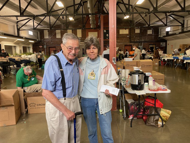 Bill Kaplan (left) made a surprise visit last Friday to the Newburgh Unity Armory.