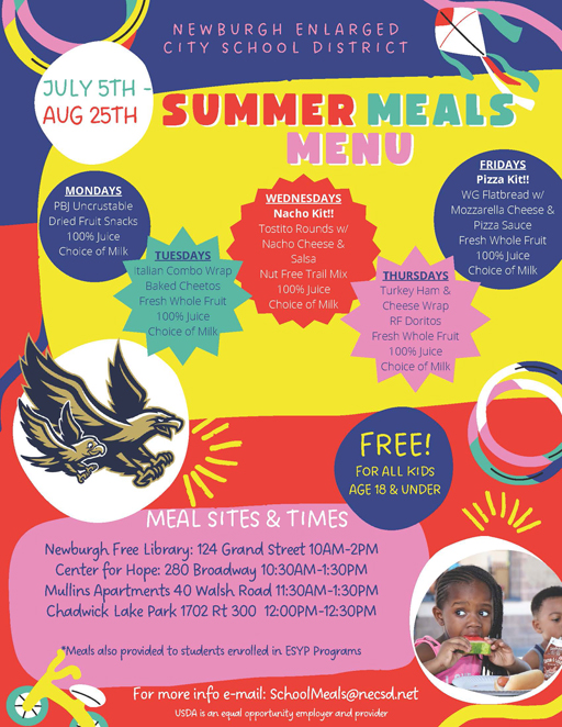 The Newburgh Enlarged City School District is participating in the Summer Food Service Program.