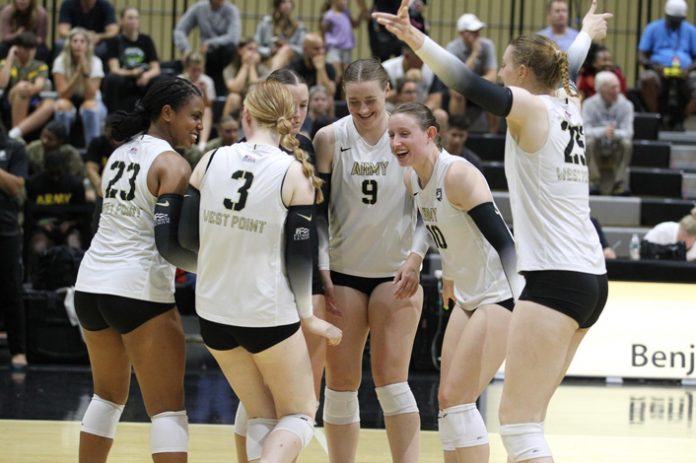 Army West Point volleyball picked up its first win of the season on Saturday afternoon with a three-set victory over Central Connecticut State.