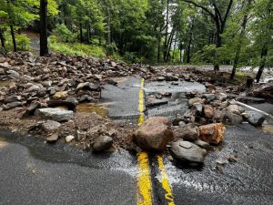 Bear Mountain State Park is closed due to damage from a heavy rainstorm and flash floods on Sunday, July 9th.