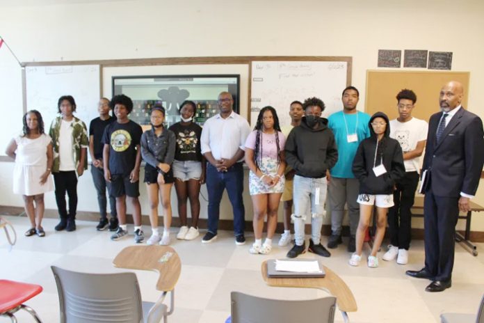 Congressman Jamaal Bowman visited Pennington School to sit in on a class at the Northeast STEM Starter Academy (NSSA) on Monday, July 31.