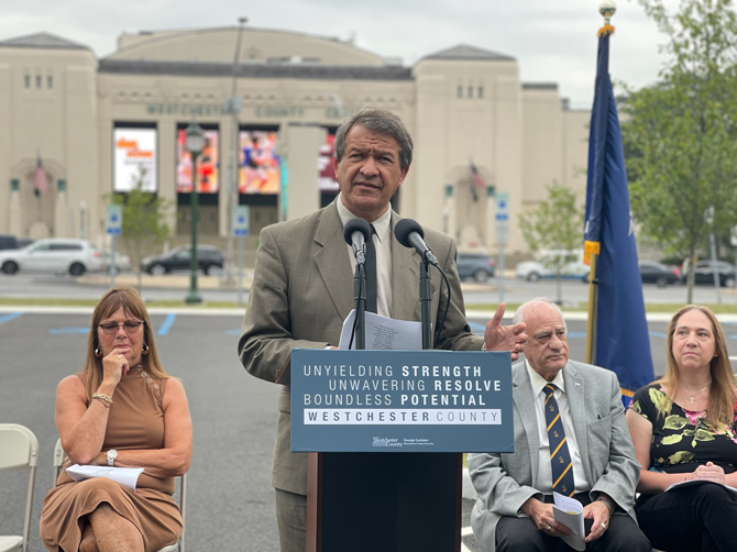 Westchester County Executive George Latimer and Veterans Service Agency Director Ron Tocci hosted a special ceremony last Friday to rededicate memorial plaques and trees at the Westchester County Center.