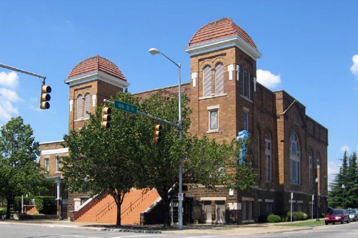 16th Street Baptist Church in Birmingham, Alabama, where four young innocent girls getting ready for Sunday services died when Ku Klux Klan detonated a devastating bomb inside. Photo: John Morse