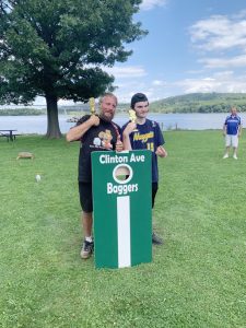In Flight, Inc.’s “Cornhole for a Cause” presented by MVP Health Care was held at Dutchman’s Landing. Pictured above: First Place Blind Draw Tournament Winners (left to right) Robert H. and Caden A.