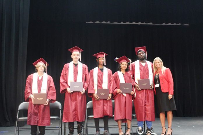 Six Kingston High School (KHS) students worked diligently over the summer to complete credits needed for graduation and earned diplomas, which were awarded in the Summer Graduation Ceremony.