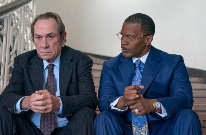 Tommy Lee Jones and Jamie Foxx in The Burial. Photo: Prime Video