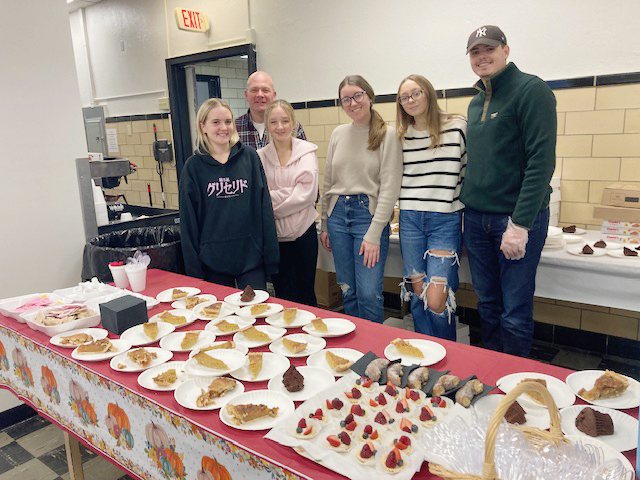 Volunteers at last Thursday’s 6th Annual Newburgh Community Thanksgiving Feast take a break from their dessert serving duties inside the City of Newburgh’s Sacred Heart Parish Center.