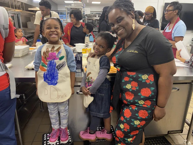 Elementary students from various schools and their parents were showing off their cooking skills while they learned about the importance of nutrition.