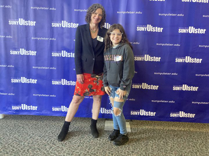 Ulster County Executive Jen Metzger with the Ellenville High School Student she sponsored through the PCS program.