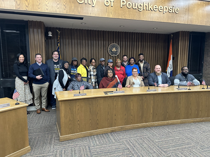 Members of the Northern Dutchess Branch NAACP with members of the City of Poughkeepsie Common Council.