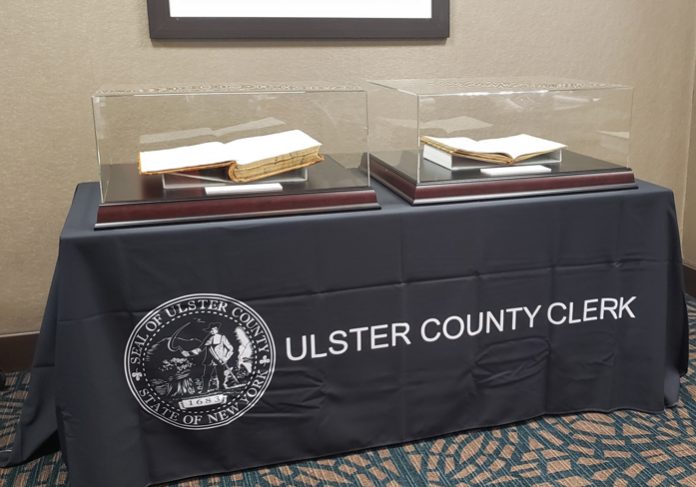 Ulster County Clerk Nina Postupack invites the public for a celebration of Ulster County’s 340th birthday. Pictured above Ulster County records on display.