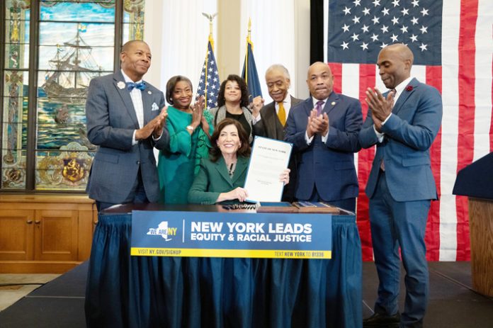 Governor Kathy Hochul last Tuesday signed legislation to continue New York’s leadership on racial equity by creating a new commission to study reparations and racial justice.