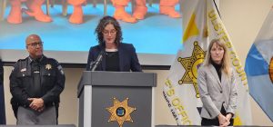 Ulster County Executive Jen Metzger  speaks after The Ulster County Sheriff’s Office and Sheriff Juan Figueroa announced last Friday they will be starting a new jail program from the National Sheriffs’ Association I.G.N.I.T.E. (Individual Growth Naturally and Intentionally Through Education).