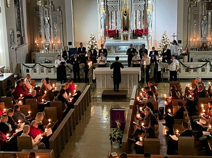 The annual Christmas Vespers service of lessons and carols was held by the Mount Saint Mary College community; it signals the joyous beginning of the holiday season. Photo: Rosemarie Budhwa.