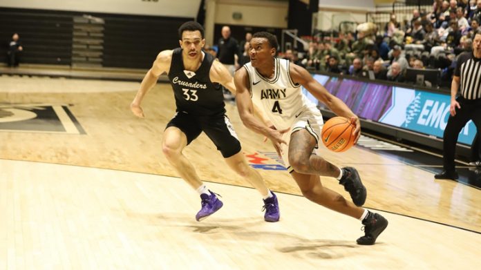 Josh Scovens scored 9 points as Army picked up its first Patriot League victory on Saturday afternoon in a 70-57 win over Holy Cross.