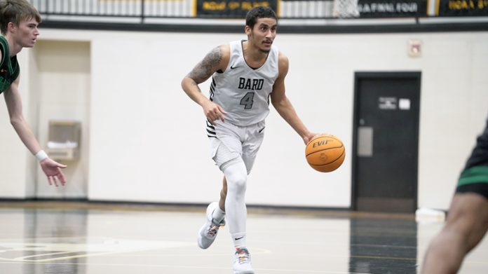 Bard was led by seniors Azriel Almodovar (pictured) and Rowan Heinze, who each had 10 points. Almodovar led the team with eight rebounds and added two steals.