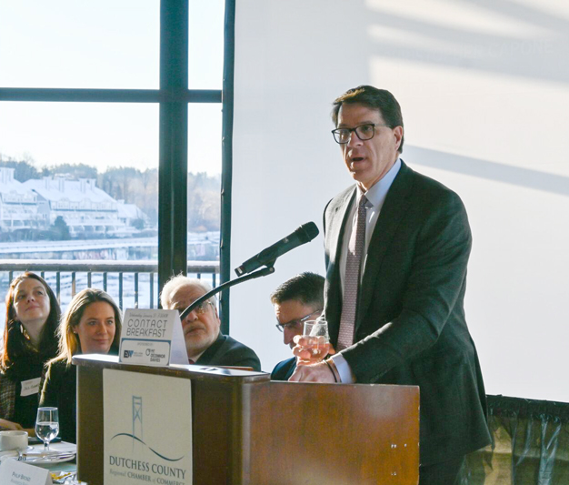 Central Hudson Gas & Electric’s new President and CEO Christopher Capone was the keynote speaker at the Dutchess County Regional Chamber of Commerce meeting.