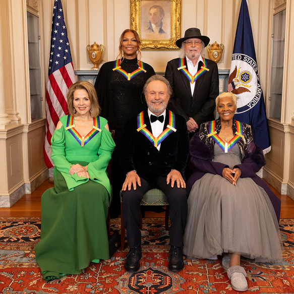 Renee Fleming, Queen Latifah, Billy Crystal, Barry Gibb and Dionne Warwick will receive Kennedy Center Honors in recognition of Lifetime Artistic Achievement.