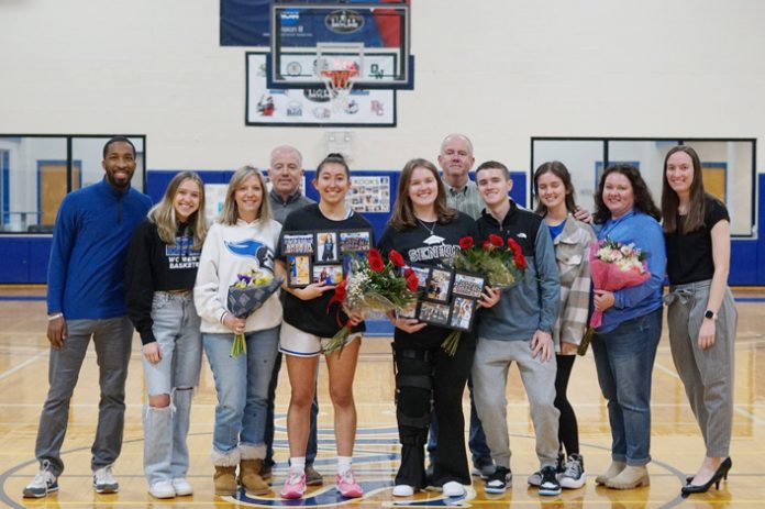 The Mount Saint Mary College Knights celebrated their seniors in style by rallying past the St. Joseph’s University (L.I.) Golden Eagles.