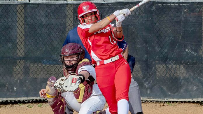 Miah McDonald went 2-for-2 with two runs scored, two RBIs, a stolen base, hit by pitch, and sacrifice fly. Photo: Carlisle Stockton