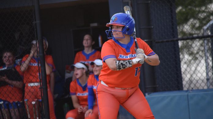 The State University of New York at New Paltz traveled to Camden, NJ to face Rutgers-Camden in a doubleheader Friday night, taking both games of the series, 4-0 and 11-4, respectively; pictured above Jillian Shelbourne.