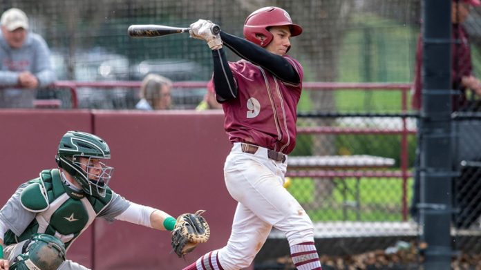 Vassar got on the board first in the top of the first as senior Jaden Millstein lead off with a single. Photo: Carlisle Stockton