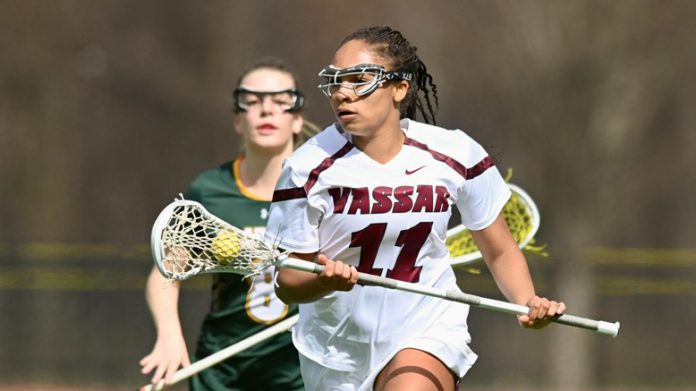 Lola Wright finished off a strong game with a goal and two assists to go along with a team-high seven draw controls, a groundball and a caused turnover. Photo: Carlisle Stockton