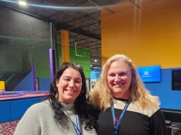 Poughkeepsie High School teachers Katie Livermore and Laura Tietz present as chaperones for Learn, Play, and Create event at Bounce.