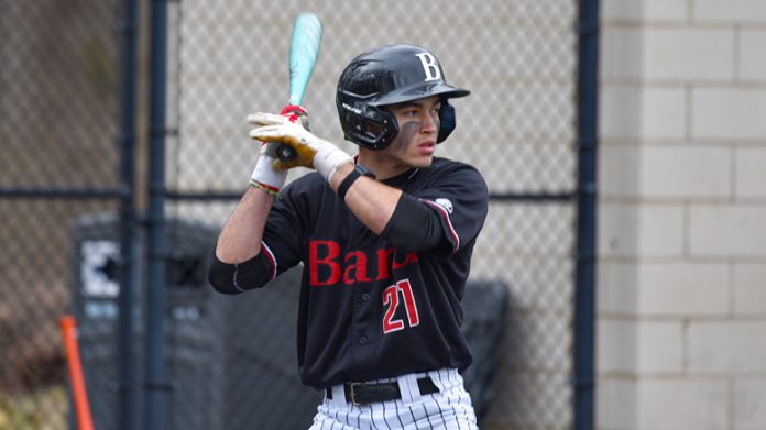 The Bard College baseball team fell to New Paltz in Saturday’s doubleheader at Honey Field. Photo: Wais Kakarr