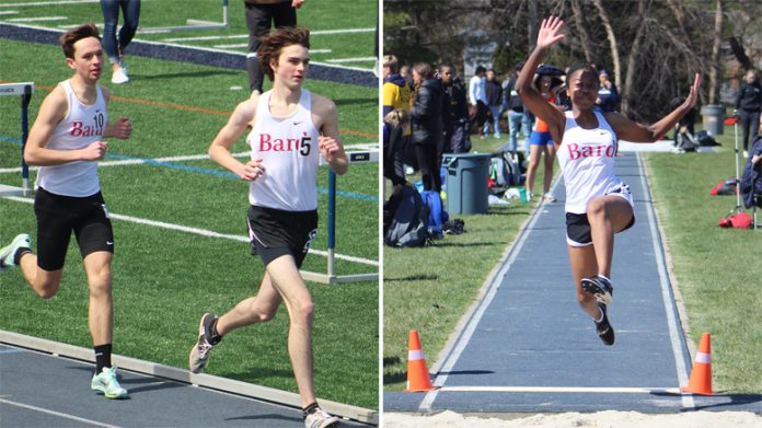 The Bard College men’s and women’s track and field teams competed at the Monmouth Season Opener on Saturday to start their outdoor season. Photo: Martha Gomez