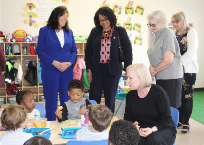 In Poughkeepsie, Senator Kirsten Gillibrand highlights $1.2 Million in federal funding to expand high-quality, affordable day care for dutchess county families. Funding will allow DAY ONE early learning community in Poughkeepsie to establish new classrooms and expand offerings for students.