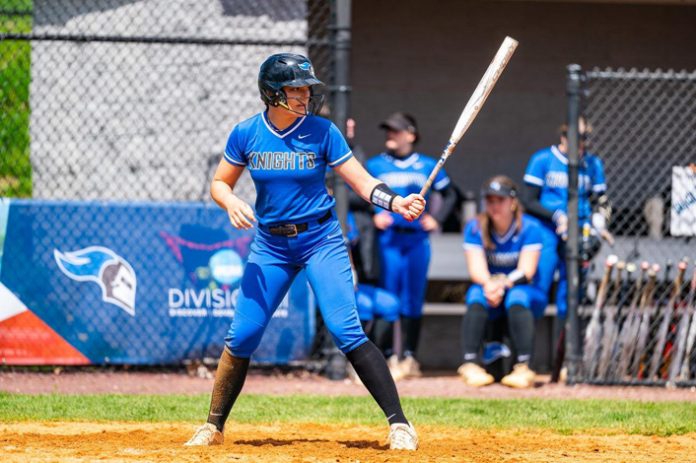 The Mount Saint Mary College Knights softball team earned two big Skyline Conference wins against the University of Mount Saint Vincent Dolphins in a doubleheader on Saturday afternoon. Photo: Dave Janosz