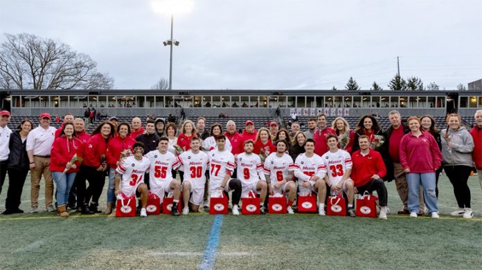 Marist men’s lacrosse used an 8-2 run in the second quarter to propel the Red Foxes past MAAC foe LIU, 15-8, at home inside Tenney Stadium on Saturday evening. Photo: Carlisle Stockton