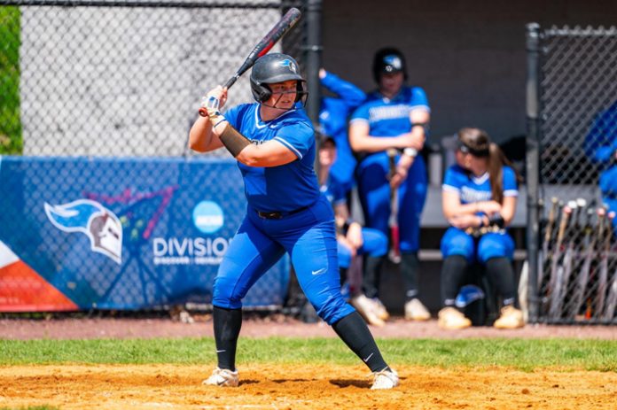 The Mount Saint Mary College softball team put on a hitting clinic on Saturday, smashing their way to two convincing victories over the Sarah Lawrence College Gryphons.