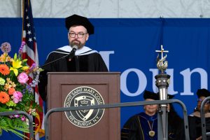 Honorary degree recipient and Commencement speaker Daniel J. Maughan ’01, MSN ’11, MBA ’04, FNP-c, President and Chief Executive Officer of Montefiore St. Luke’s Cornwall (MSLC). Photo: Lee Ferris