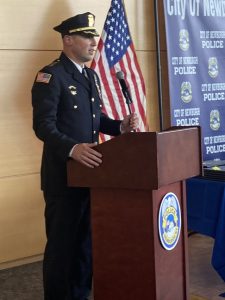 New City of Newburgh Chief of Police, Brandon Rola, leads the Presentation of Awards segment, at Wednesday’s Annual Police Awards Ceremony.
