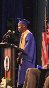 Class of 2024 Poughkeepsie High School Salutatorian Abass Na-aata gives his salutary address to the crowd.