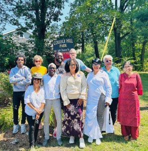 Some of the many people contributing to the Fourth Annual Frederick Douglass Day congregate at College Hill Park, site of the multi-faceted event celebrating the historical legend’s ongoing legacy.