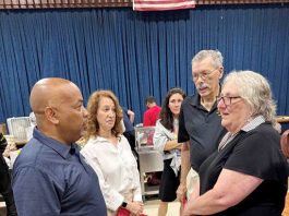 Carl Heastie, Speaker of the New York Assembly, and Assemblymember Paula Kay at the Sullivan County Federation for the Homeless.