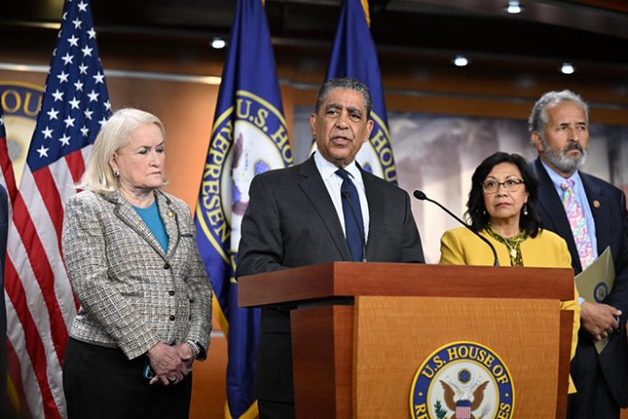 At the press event, the members introduced an open letter from the 26 members of the CHC to the American people, outlining why they joined Justices Sotomayor, Kagan, and Brown-Jackson in expressing dissent to the Court's shadow docket ruling.