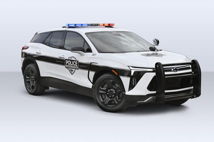 The all-electric Chevrolet Blazer EV PPV combines police-specific engineering with the power and capabilities of electric vehicles. Photo: General Motors