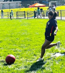 COPA Peekskill kicks the ball during the 6th Annual Noo Moves Entertainment Kickball Tournament.