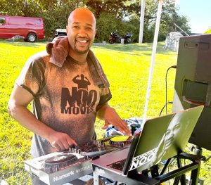 Former Peekskill Mayor Andre Rainey aka “DJ Noodle Noo” keeps the music flowing at his 6th Annual Noo Moves Entertainment Kickball Tournament.