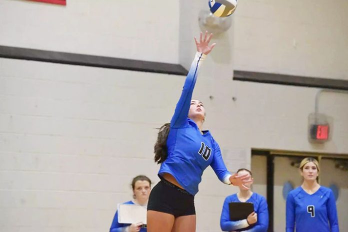 The Mount Saint Mary College women's volleyball team was defeated by Mount Holyoke Friday evening. Photo: Pearllan Cipriano