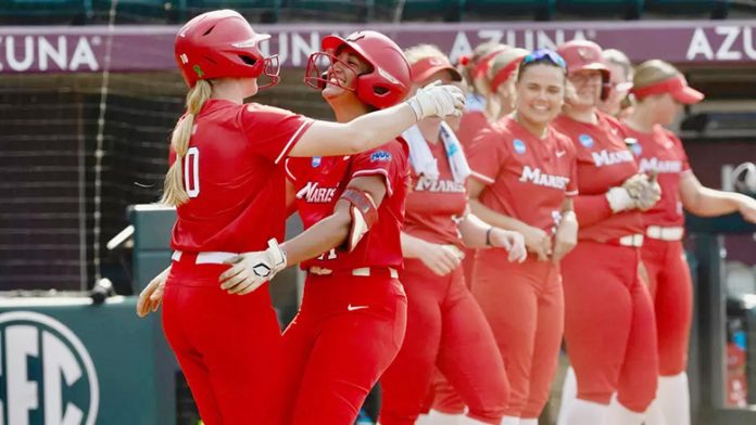 Haley Ahe congratulates Miah McDonald. Photo: Taormina photography