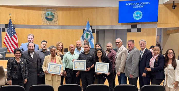 Rockland County Legislators Celebrated Hispanic Heritage Month by recognizing Doris and Enid Karpeh-Diaz, Co-Founders of Centro De Amigos, and Roberto Germosén, long time member and current President of Quisqueya Sports Club.