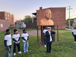 Defense attorney, Michael Sussman, who is seeking political office, speaks at Thursday’s 30th Year Commemoration of the Million Man March in the City of Newburgh Thursday.