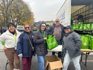 Healthfirst volunteers on Saturday, joined with Newburgh Loaves and Fishes as it continued its long- standing tradition, tracing back to 1998, providing all the fixings for a Thanksgiving holiday meal.