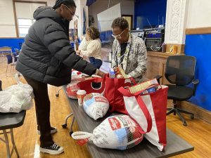 The Poughkeepsie City School District on Monday supplied Thanksgiving dinners for dozens of families to have a happy and plentiful holiday Thursday.