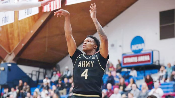 Jaxson Bell scored 16 points on 3-of-6 shooting and added seven rebounds, two steals and a block off the bench, giving Army a major spark. Photo: Carrie Johnston